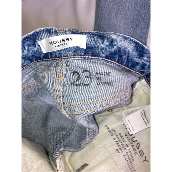 Moussy Vintage Jeans Howa Womens Size 23 Light Wash Japan Tapered Leg Hi Waist - Picture 6 of 10